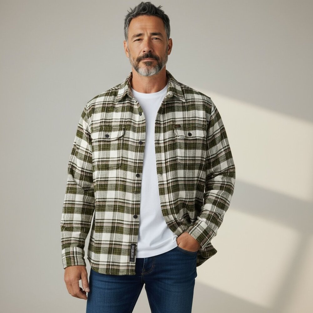 Orvis Big Bear Heavyweight Flannel Green Plaid L